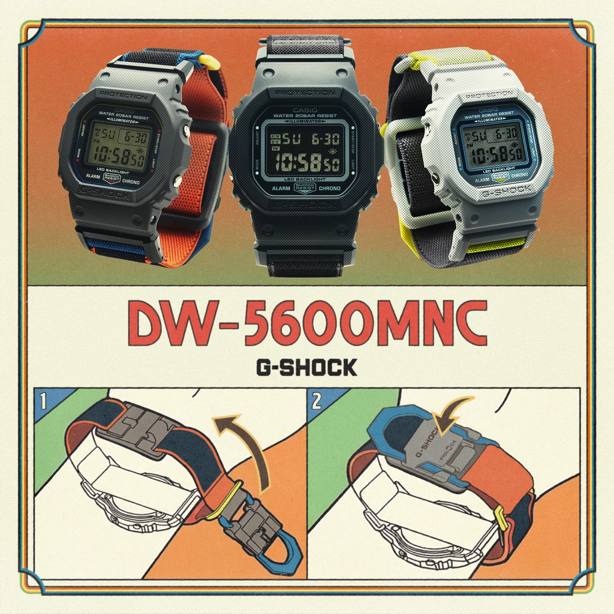 G-Schock Serie 5600 Magnetic Strap