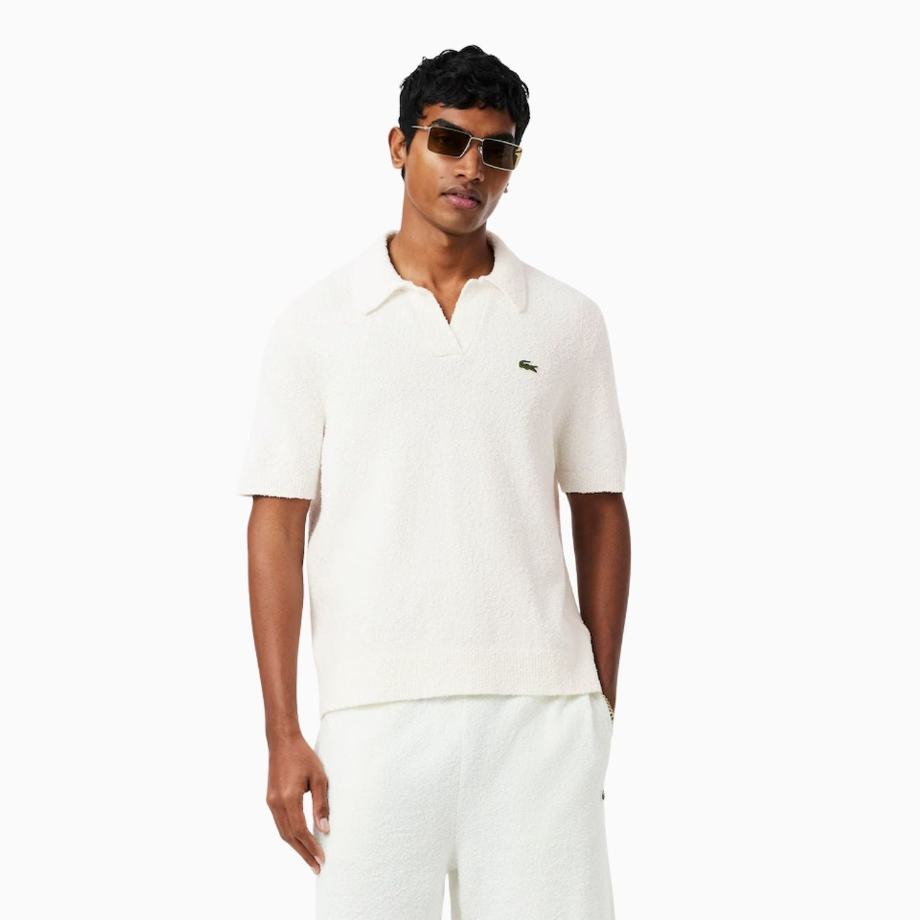 Polo in maglia bouclè